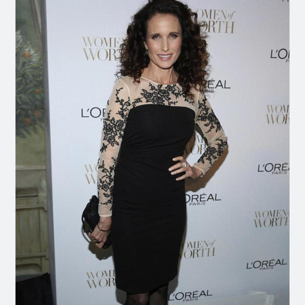 David Meister black lace long sleeve mini dress